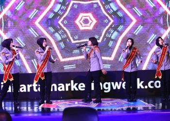 Penyanyi Polwan dan Band Polri Meriahkan Jakarta Marketing Week 2023
