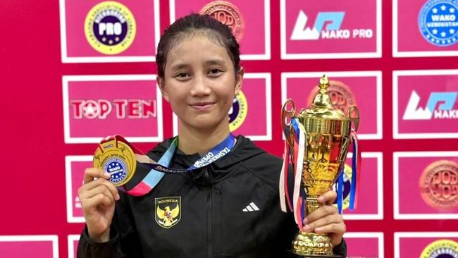 Polwan Polda Sumut Raih Medali Emas di Uzbekistan Kickboxing World Cup 2025