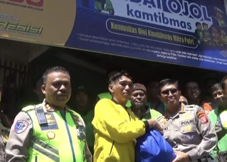Kakorlantas Menyapa Driver Ojol Kamtibmas Polda Kaltim, Pererat Sinergi